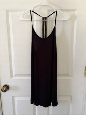 B Jewel Black Slip Dress with Embroidered T-Back